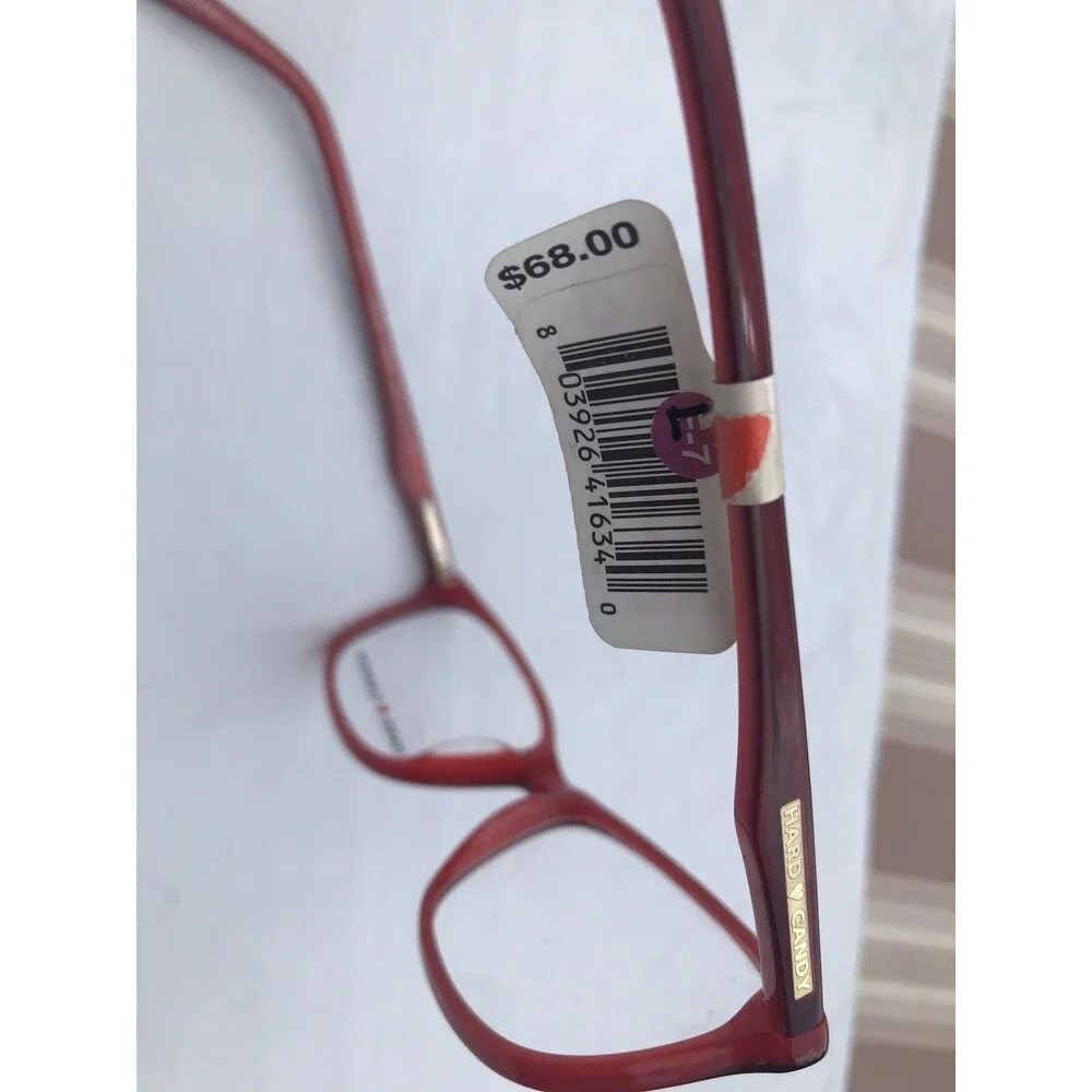 Hard Candy HC39 Acetate Red Plastic Full Rim Frame, Size 53-16-135